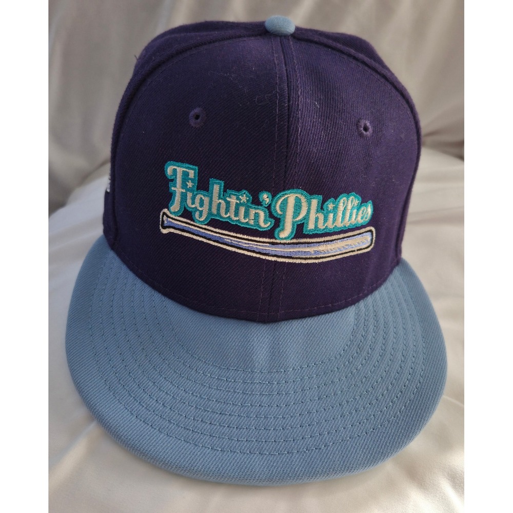 Philadelphia Phillies Hat Fightin Phillies Veterans Stadium Patch Purple Size 7